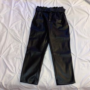 H&M faux leather paper bag pants. Size US 4